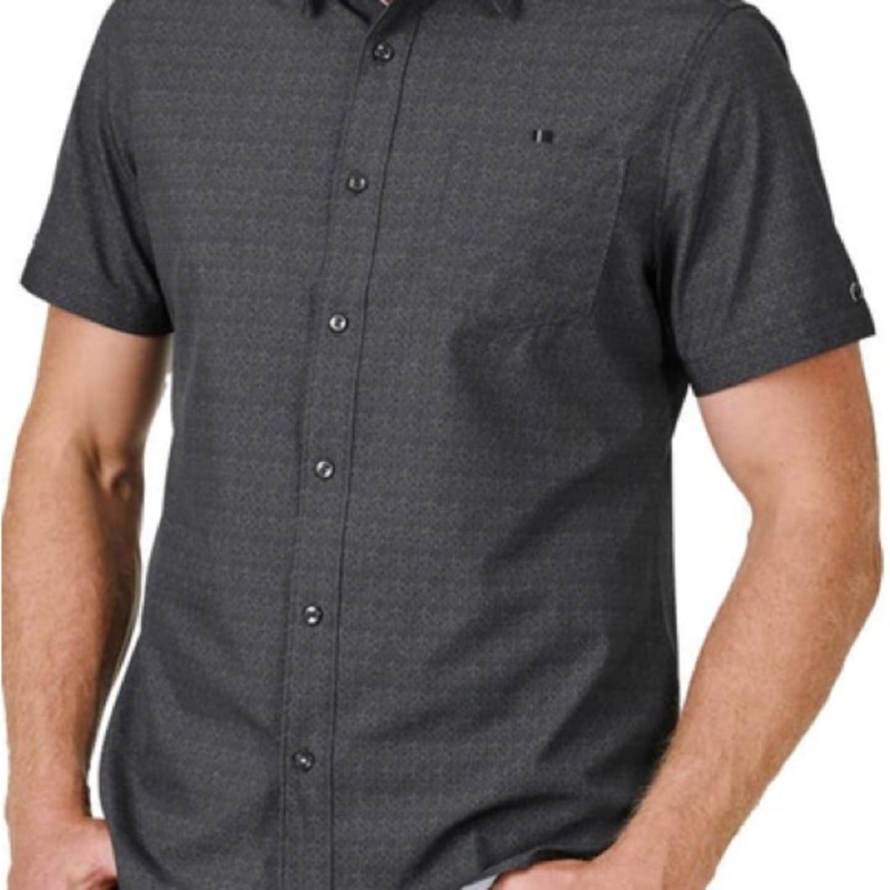 7 Diamonds Black Casual Button Down Shirt Modern Fit